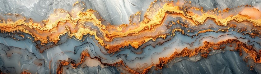 Naklejka premium Abstract Agate Stone Texture with Gold Veins