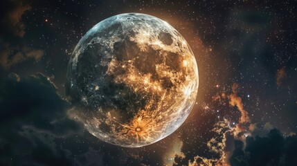 Obraz premium A Glowing Celestial Body in the Cosmos