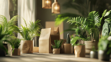 Fototapeta premium Eco-Friendly Product with Biodegradable Packaging and Recycled Materials