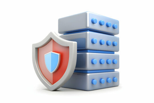 3D Icon as Social engineering icon and secure server concept as A social engineering icon paired with a secure server symbolizing the protection of server infrastructure against social engineering att