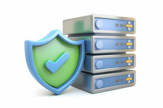 3D Icon as Social engineering icon and secure server concept as A social engineering icon paired with a secure server symbolizing the protection of server infrastructure against social engineering att