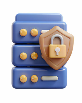 3D Icon as Social engineering icon and secure server concept as A social engineering icon paired with a secure server symbolizing the protection of server infrastructure against social engineering att