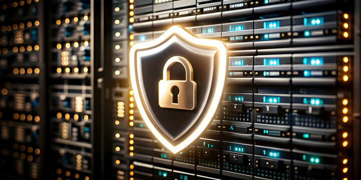 3D Icon as Social engineering icon and secure server concept as A social engineering icon paired with a secure server symbolizing the protection of server infrastructure against social engineering att