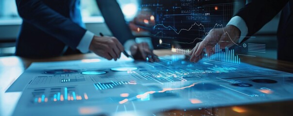 Two people are working on a computer screen with a blue background. They are using pens to draw on the screen