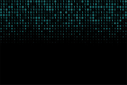 digital binary code tech matrix wallpaper with falling numbers design