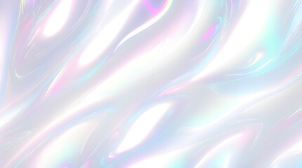 Obraz premium Holographic background seamless trendy iridescent light foil texture. Soft holographic pastel unicorn marble background pattern. Modern pearlescent blurry abstract swirl illustration. 