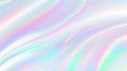 Fototapeta premium Holographic background seamless trendy iridescent light foil texture. Soft holographic pastel unicorn marble background pattern. Modern pearlescent blurry abstract swirl illustration. 