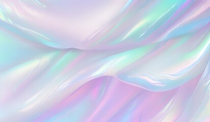 Obraz premium Holographic background seamless trendy iridescent light foil texture. Soft holographic pastel unicorn marble background pattern. Modern pearlescent blurry abstract swirl illustration. 