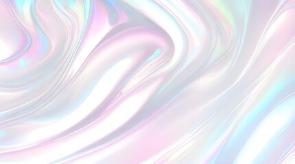 Obraz premium Holographic background seamless trendy iridescent light foil texture. Soft holographic pastel unicorn marble background pattern. Modern pearlescent blurry abstract swirl illustration. 