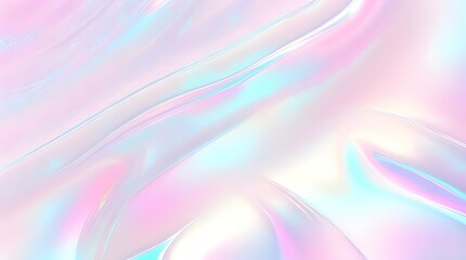 Obraz premium Holographic background seamless trendy iridescent light foil texture. Soft holographic pastel unicorn marble background pattern. Modern pearlescent blurry abstract swirl illustration. 