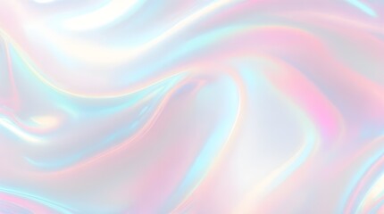 Obraz premium Holographic background seamless trendy iridescent light foil texture. Soft holographic pastel unicorn marble background pattern. Modern pearlescent blurry abstract swirl illustration. 