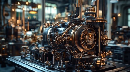 Fototapeta premium Steampunk Engine Closeup.