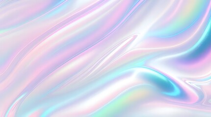 Fototapeta premium Holographic background seamless trendy iridescent light foil texture. Soft holographic pastel unicorn marble background pattern. Modern pearlescent blurry abstract swirl illustration. 