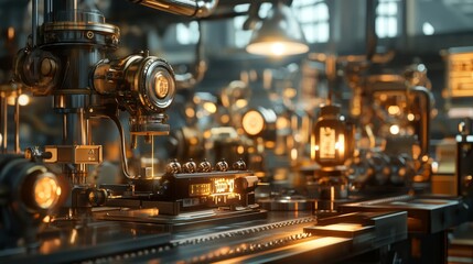 Fototapeta premium Steampunk Machine Closeup.