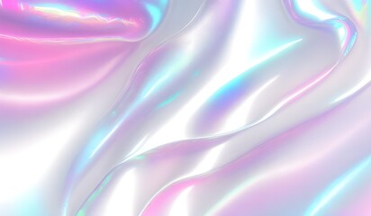 Obraz premium Holographic background seamless trendy iridescent light foil texture. Soft holographic pastel unicorn marble background pattern. Modern pearlescent blurry abstract swirl illustration. 