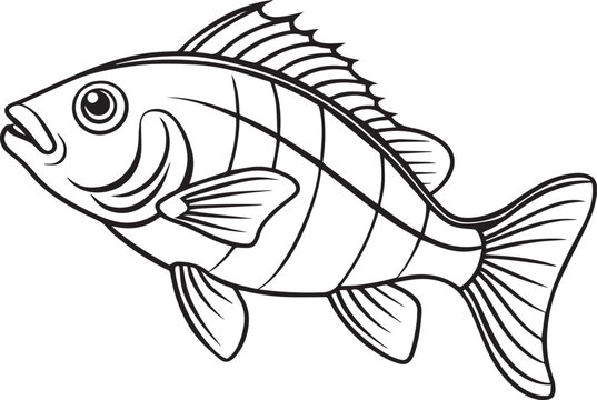 recommend clip art: fish line art  vector