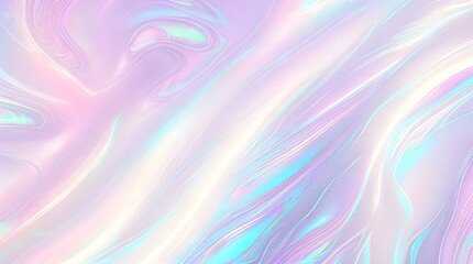 Obraz premium Holographic background seamless trendy iridescent light foil texture. Soft holographic pastel unicorn marble background pattern. Modern pearlescent blurry abstract swirl illustration. 
