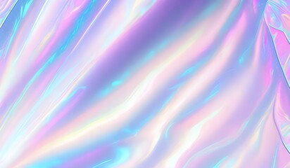 Obraz premium Holographic background seamless trendy iridescent light foil texture. Soft holographic pastel unicorn marble background pattern. Modern pearlescent blurry abstract swirl illustration. 