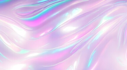 Obraz premium Holographic background seamless trendy iridescent light foil texture. Soft holographic pastel unicorn marble background pattern. Modern pearlescent blurry abstract swirl illustration. 