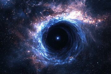 Black hole in space illustration created with Generative AI