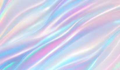 Obraz premium Holographic background seamless trendy iridescent light foil texture. Soft holographic pastel unicorn marble background pattern. Modern pearlescent blurry abstract swirl illustration. 