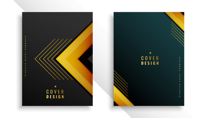 set of premium magazine cover template in modern style