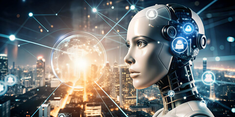 Photo Realistic as AI data mining and marketing trends concept as An AI data mining icon paired with a marketing trends icon representing the use of AI in identifying and analyzing marketing trends pe