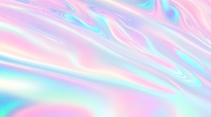 Obraz premium Holographic background seamless trendy iridescent light foil texture. Soft holographic pastel unicorn marble background pattern. Modern pearlescent blurry abstract swirl illustration. 