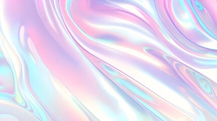 Obraz premium Holographic background seamless trendy iridescent light foil texture. Soft holographic pastel unicorn marble background pattern. Modern pearlescent blurry abstract swirl illustration. 