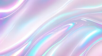 Fototapeta premium Holographic background seamless trendy iridescent light foil texture. Soft holographic pastel unicorn marble background pattern. Modern pearlescent blurry abstract swirl illustration. 
