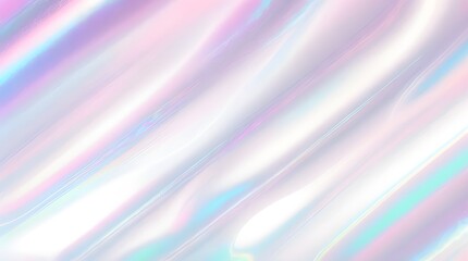 Obraz premium Holographic background seamless trendy iridescent light foil texture. Soft holographic pastel unicorn marble background pattern. Modern pearlescent blurry abstract swirl illustration. 