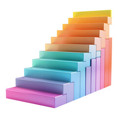 Modern colorful 3D stair infographic elements design