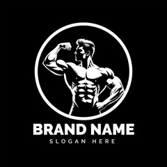 Gym fitness club bodybuilder logo design