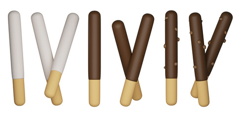 three flavors pepero 3D graphic
