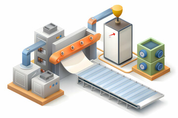 Photo Realistic as Safety protocol document and production line concept as A safety protocol document paired with a production line symbolizing the implementation of safety procedures in manufacturing