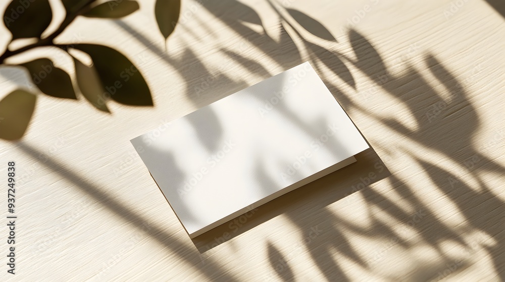 Poster minimalist business card mockup on a clean surface with blank space for custom logo design and brand