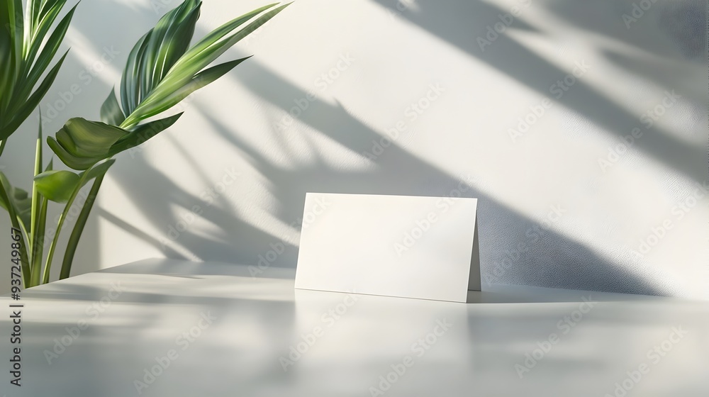 Poster minimal and clean business card mockup on plain surface with ample space for custom logo design for 