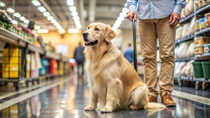 Guide dog: a reliable assistant and faithful friend for the visually impaired.Trained, trained companion and companion for adults and children with disabilities.A faithful assistant to his master.