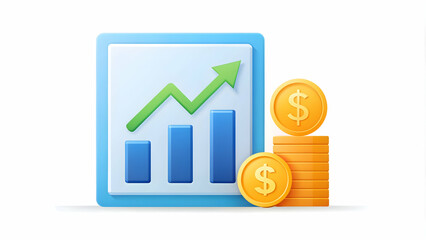 Photo Realistic as Tax assessment and financial growth icon concept as A tax assessment icon paired with a financial growth icon representing the impact of tax assessments on financial growth perfect 