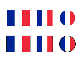 シンプルフランス国旗素材セットA