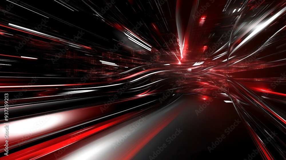 Poster abstract background with glowing red lines