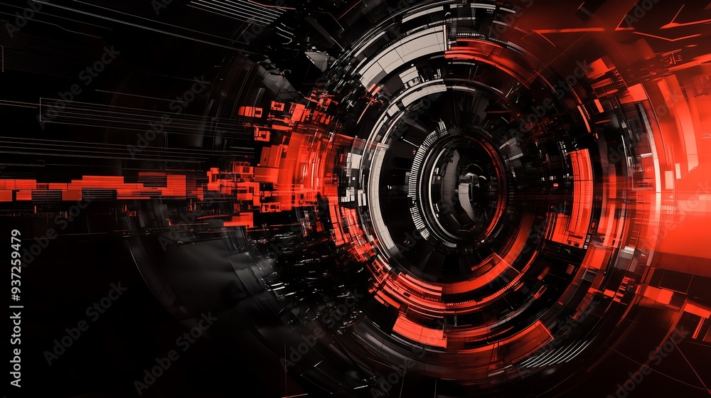 Poster abstract background with glowing red lines