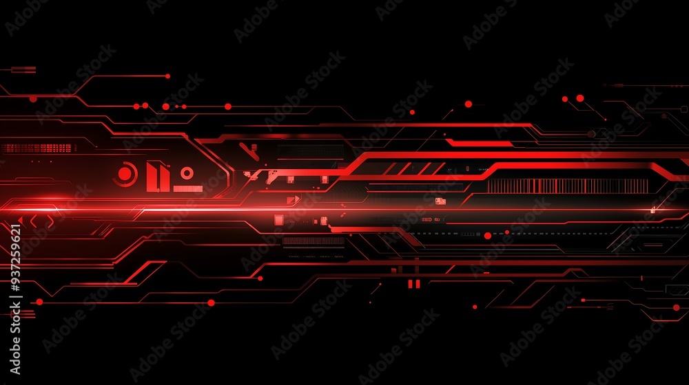 Poster abstract background with glowing red lines