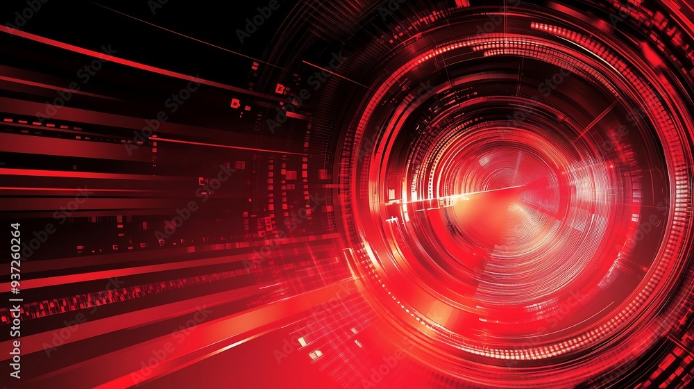 Poster abstract background with glowing red lines