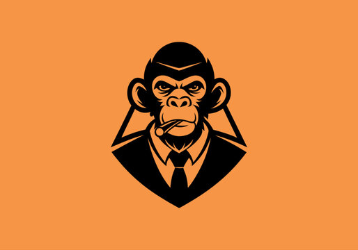 Angry Gorilla, animal, ape, big boss, bow tie, cigar, cigarette, club, esports, fitness, gaming, gorilla, gorilla head, gorilla logo, gym,  King Kong, kingkong, logo design,, gorill mafia, mafia,