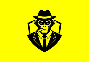 Angry Gorilla, animal, ape, big boss, bow tie, cigar, cigarette, club, esports, fitness, gaming, gorilla, gorilla head, gorilla logo, gym,  King Kong, kingkong, logo design,, gorill mafia, mafia,