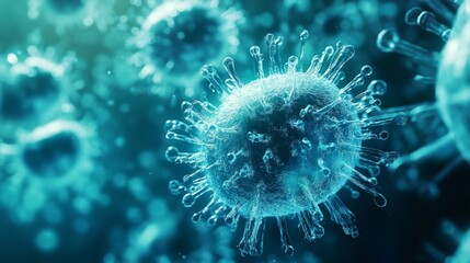 Virus Cell 3D Render.