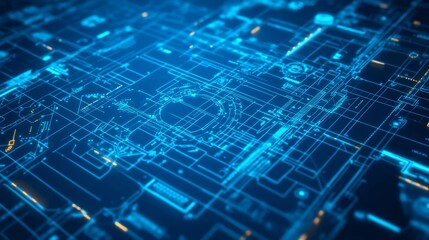 Blue Circuitry Background.