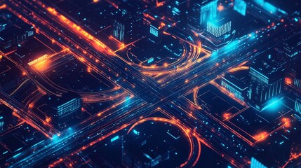 Fototapeta premium Futuristic Cityscape.