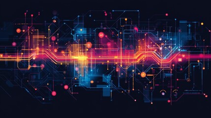 Obraz premium Digital Network Abstract.